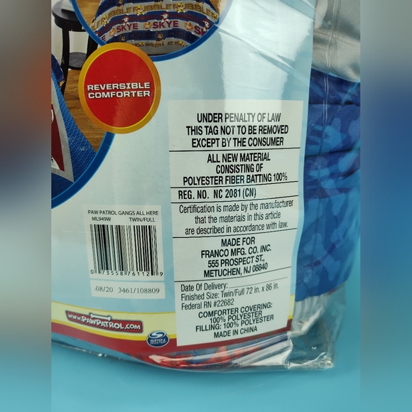 Nickelodeon Paw Patrol Gangs All Here Twin Full Comforter Pillow Sham 2 pc Set - Picture 6 of 12